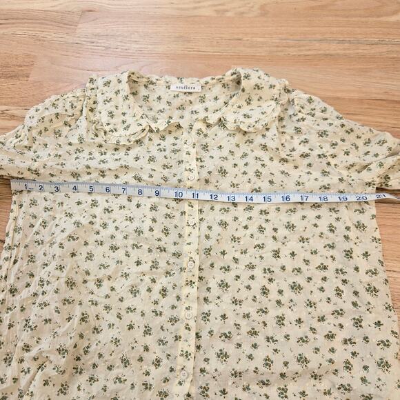 Neuflora Autumn Springs Blouse Floral Button Down feminine - Picture 7 of 9